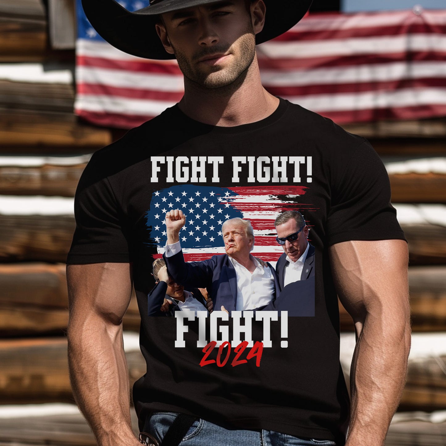 Trump Fight Black Unisex Tee